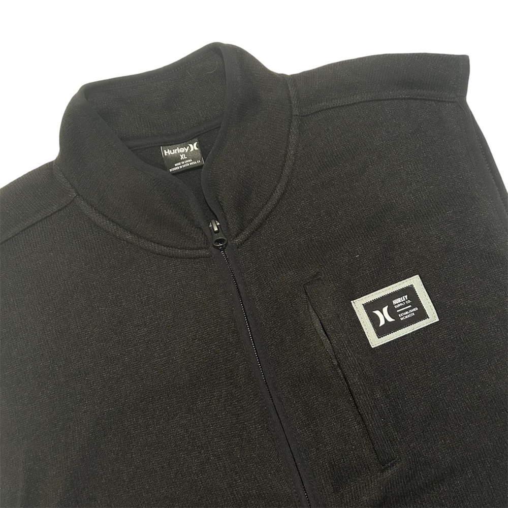 NWT Hurley Supply Co Men's XL Black Mesa Ridgeline Full Zip Sweater Vest‎